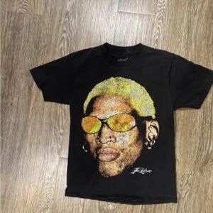 Kids Black Graphic Tee with Yellow Accent